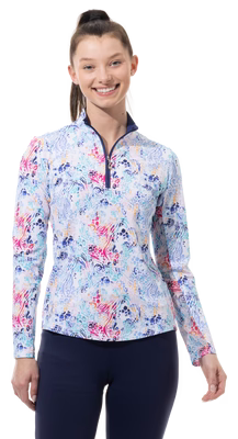 SanSoleil: Ladies Soltek Lux Long Sleeve Mock - 900621