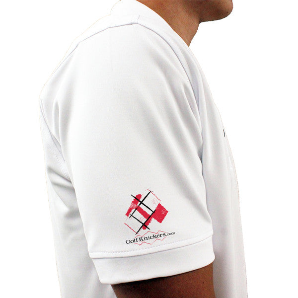 Golf Knickers: Mens Argyle Utopia Golf Shirt - S: Red/White