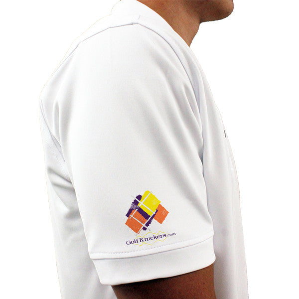 Golf Knickers: Mens Argyle Utopia Golf Shirt - IIII: Purple/Orange/Yellow