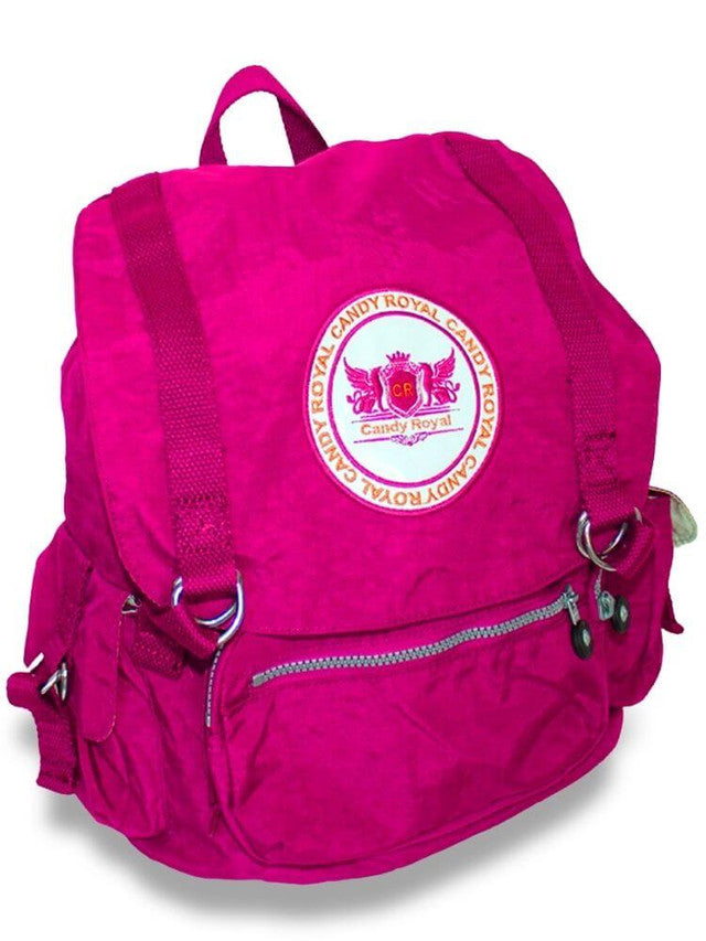 Taboo Fashions: Ladies Lightweight Drawstring Canvas Backpack - Breezy Pink