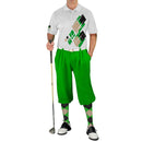 Golf Knickers: Mens Argyle Utopia Golf Shirt - MMM: Lime/Khaki/Black Clothing