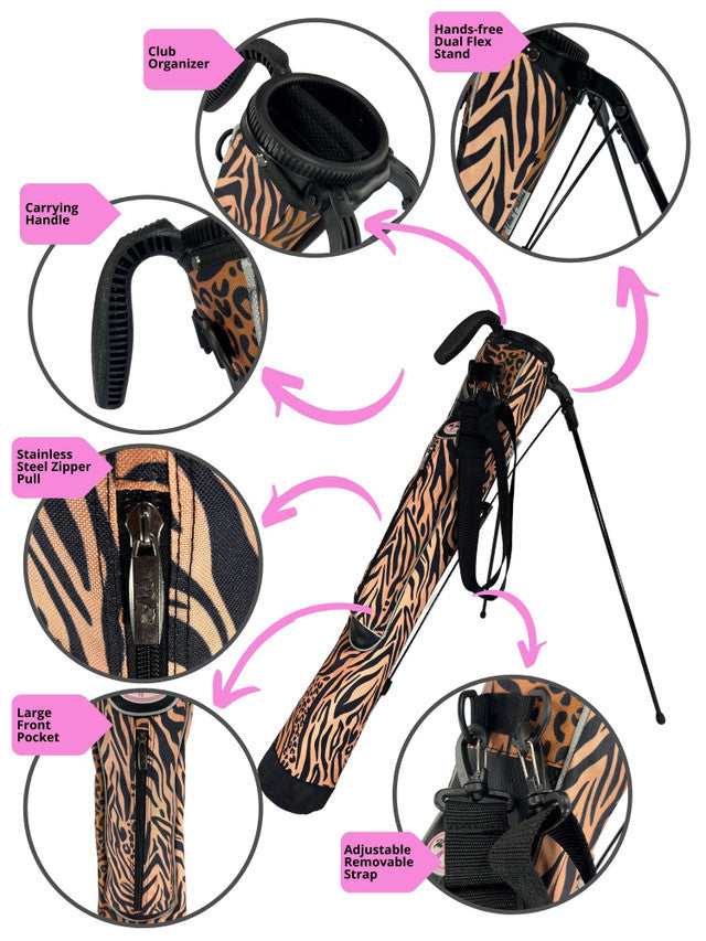 Taboo Fashions: Ladies Monaco Premium Companion Golf Bag with Stand - Wildcat