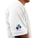 Golf Knickers: Mens Argyle Utopia Golf Shirt - 6J: White/Purple/Teal Clothing