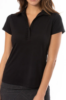 Golftini: Women's Short Sleeve Ruffle Tech Polo