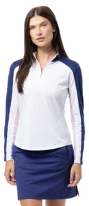 SanSoleil: Ladies UPF 50 SunGlow L/S Zip Mock - 900436