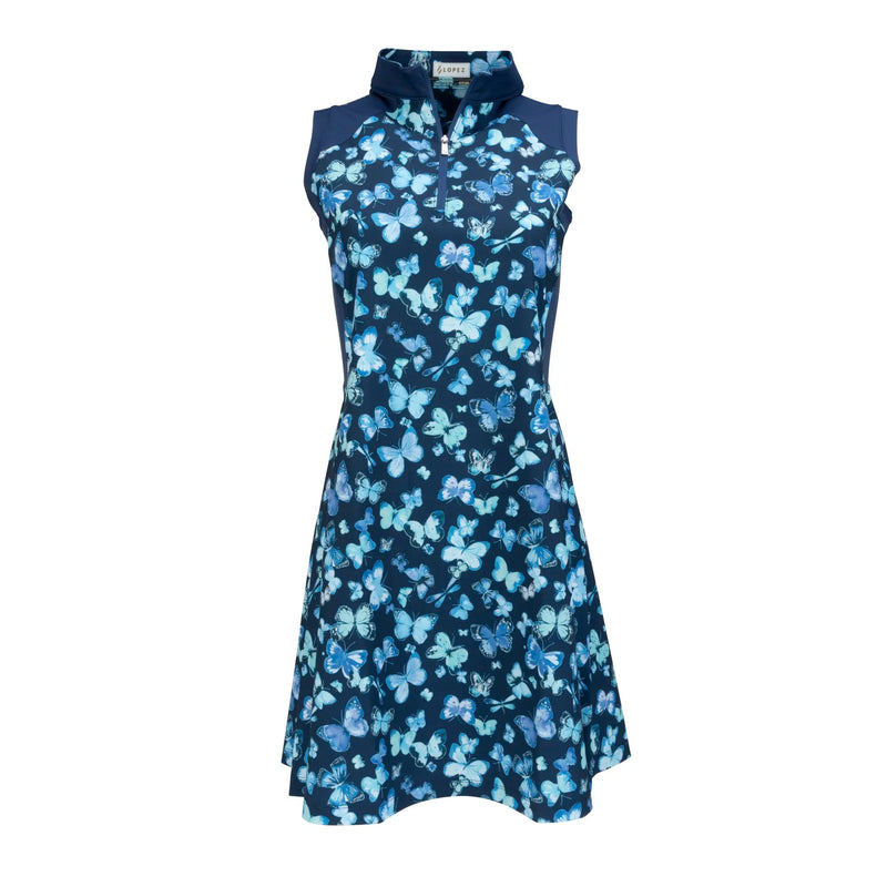 Nancy Lopez Golf: Women's Ace Sleeveless Dress - Butterfly Print