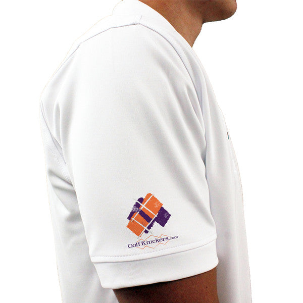 Golf Knickers: Mens Argyle Utopia Golf Shirt - 5D: Purple/Orange