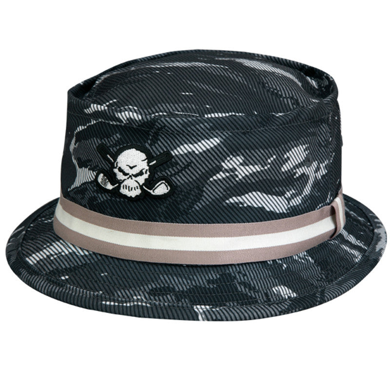 Tattoo Golf: Premium Bucket Golf Hat with Skull - Dark Camo