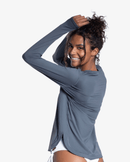 BloqUV: Women's UPF 50 Relaxed Scalloped Top (2015) - Smoke Clothing