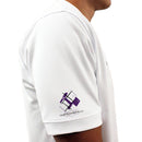 Golf Knickers: Mens Argyle Utopia Golf Shirt - BB: Purple/White Clothing