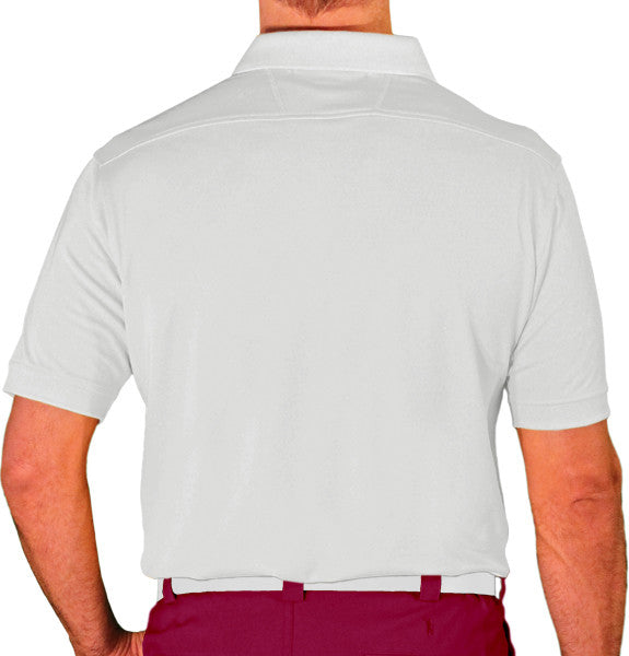 Golf Knickers: Mens Argyle Utopia Golf Shirt - P: Maroon/White