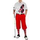 Golf Knickers: Mens Argyle Utopia Golf Shirt - MM: Black/Red Clothing