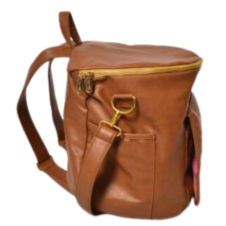 Sassy Caddy: Leather Back Pack - Honey Brown