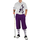 Golf Knickers: Mens Argyle Utopia Golf Shirt - BB: Purple/White Clothing