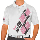 Golf Knickers: Mens Argyle Utopia Golf Shirt - 6A: Charcoal/Pink Clothing
