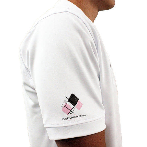 Golf Knickers: Mens Argyle Utopia Golf Shirt - XXXX: White/Pink/Black