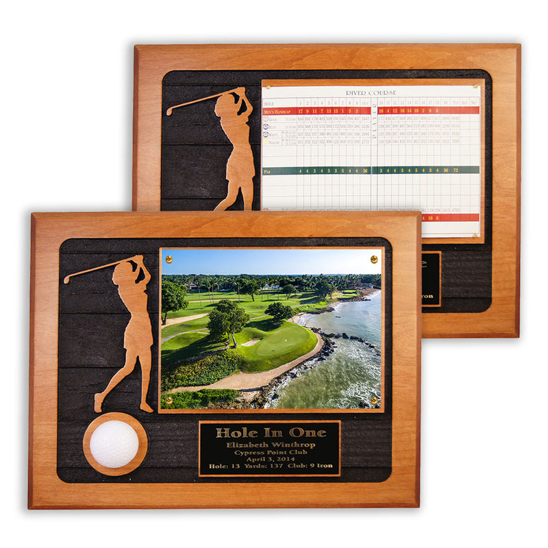 Eureka Golf: Hole-In-One Photo/Scorecard Sandcarved Plaque