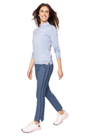 Golftini: Women's Pull-On Stretch Ankle Pant - Blue Swirl