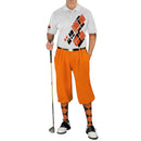 Golf Knickers: Mens Argyle Utopia Golf Shirt - YY: Black/Orange Clothing