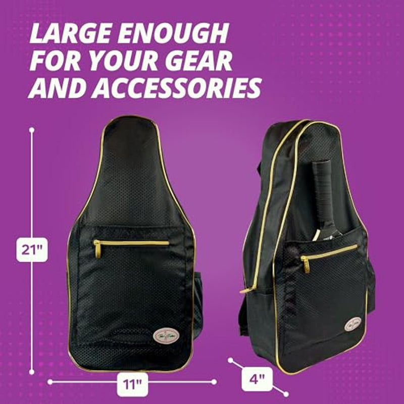 Taboo Fashions: Ladies Premium Pickleball Backpack - Gold Luxe