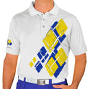 Golf Knickers: Mens Argyle Utopia Golf Shirt - II: Royal/Yellow Clothing