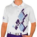 Golf Knickers: Mens Argyle Utopia Golf Shirt - DDDD: Purple/Light Blue/White Clothing