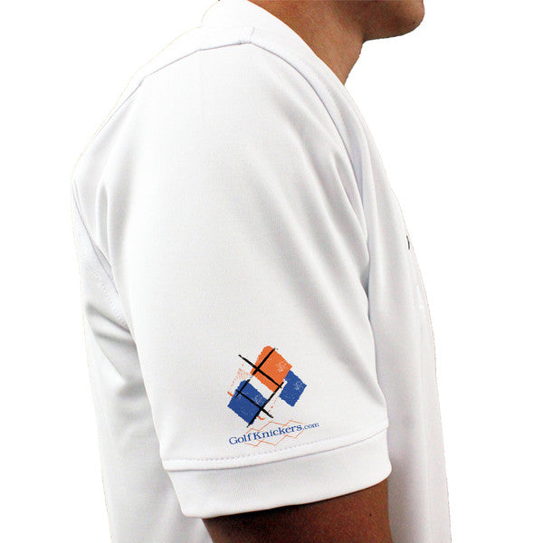 Golf Knickers: Mens Argyle Utopia Golf Shirt - RRRR: White/Royal/Orange