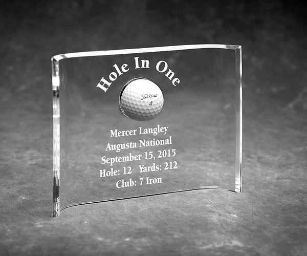 Eureka Golf: Hole-In-One 6x8 Acrylic Crescent Award