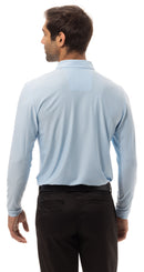 SanSoleil: Men's Soltek Ice Long Sleeve Heather Polo - 90083-C