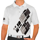Golf Knickers: Mens Argyle Utopia Golf Shirt - W: Black/Taupe/Charcoal Clothing
