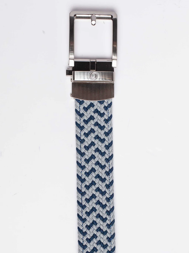 Nexbelt: Men's Braided Golf Ratchet Belt 1.38" [35mm] - Navy Cool Grey