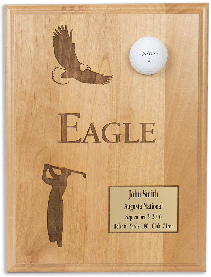Eureka Golf: Eagle 9x12 Laser Etched Plaque