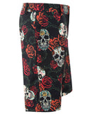 Tattoo Golf: Men's Sugar Skull Cool-Stretch Golf Shorts - Black/Red Clothing