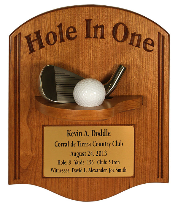 Eureka Golf: Hole-In-One with Iron Plaque - Light Cherry