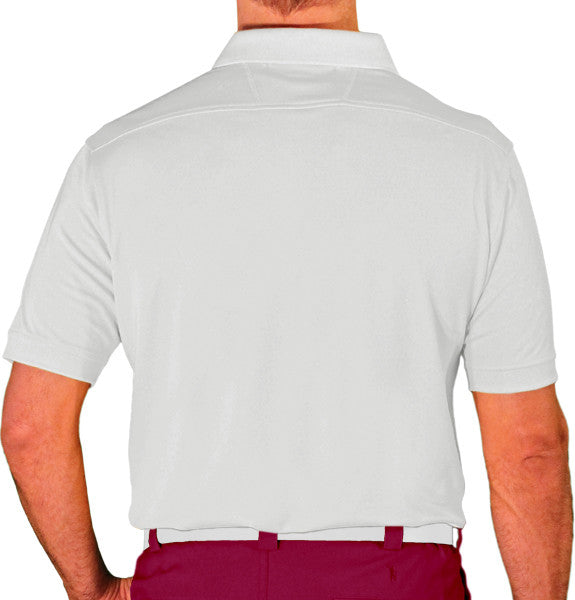 Golf Knickers: Mens Argyle Utopia Golf Shirt - CCCC: Maroon/Black/Khaki