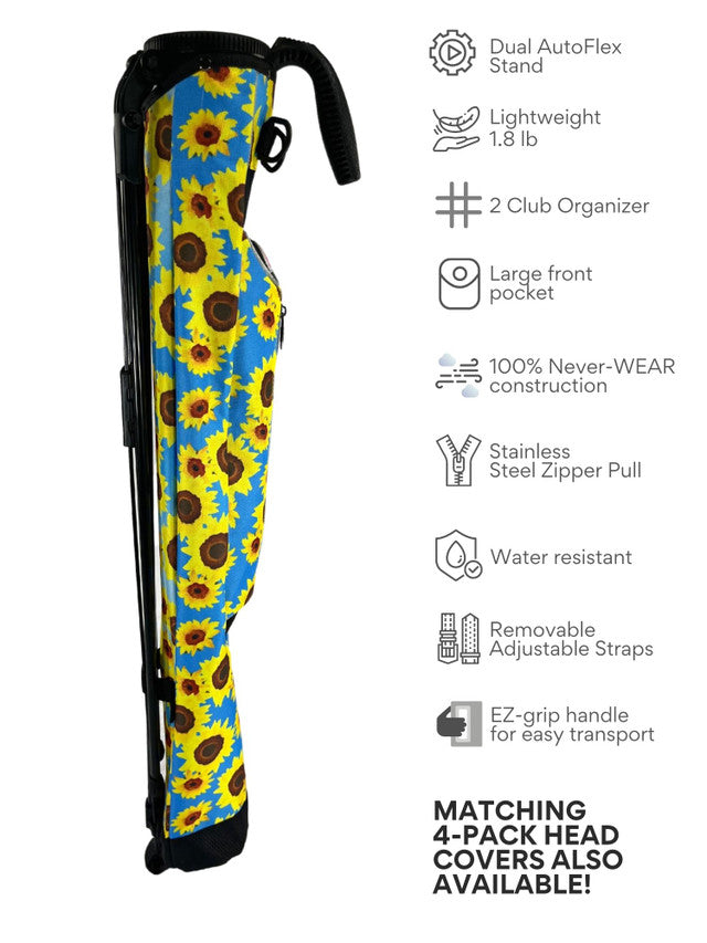 Taboo Fashions: Ladies Monaco Premium Companion Golf Bag with Stand - Sultry Sunflowers
