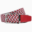 Nexbelt: Men's Braided Ratchet Golf Belt - Scarlet, Grey & White