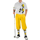 Golf Knickers: Mens Argyle Utopia Golf Shirt - NNNN: Black/Yellow/White Clothing