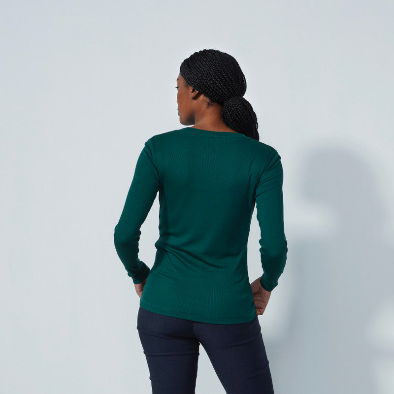 Daily Sports: Women's Ancona Long Sleeve Round Neck Top- Nori Green