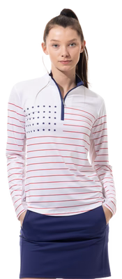 SanSoleil: Ladies UPF 50 SolCool Zip Mock - 900463