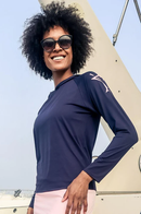 Golftini: Women's Martini Hoodie - Navy/Rose Pink