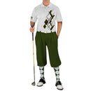 Golf Knickers: Mens Argyle Utopia Golf Shirt - U: Olive/White Clothing