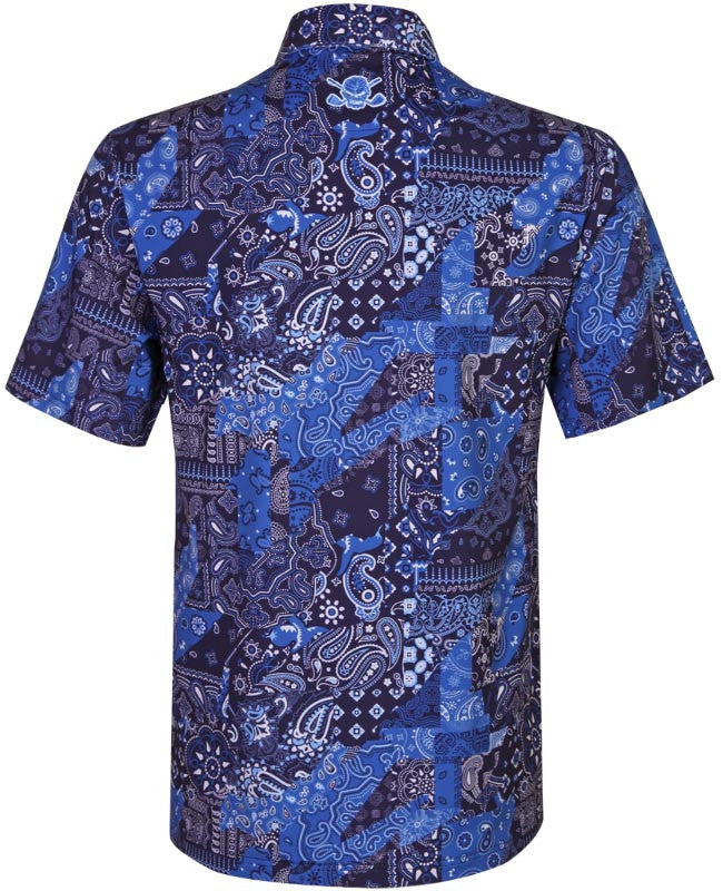 Tattoo Golf: Men's Hustler Cool-Stretch Golf Shirt - Blue