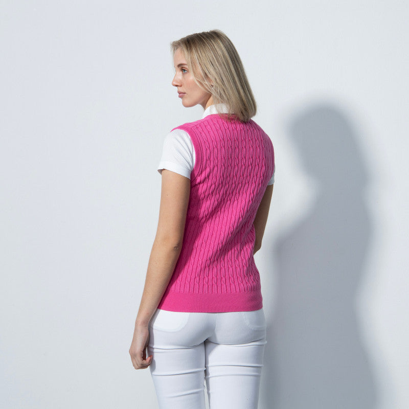 Daily Sports: Women's Madelene V-Neck Sweater Vest - Pink Sky