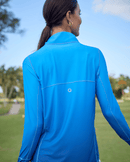 BloqUV x JANTZEN Collab: Women's UPF 50+ Relaxed Mock Zip Top (3002J) - Infinity Blue Clothing