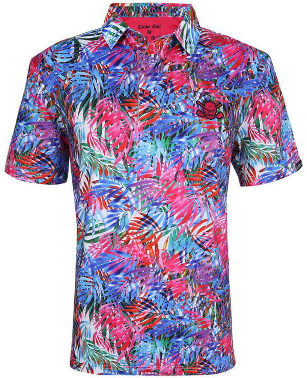 Tattoo Golf: Men's Summertime Cool-Stretch Golf Shirt - Multicolor