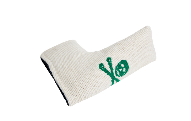 Jolly Roger White/Green Needlepoint Blade Putter Headcover