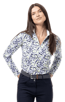 SanSoleil: Ladies Solair Cool Ultra-Mesh Zip Mock - 900653 Clothing