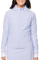 Golftini: Women's Be An Athlete Hooded Jacket - Seersucker Blue