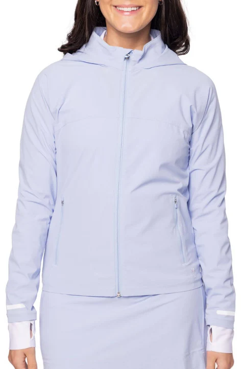 Golftini: Women's Be An Athlete Hooded Jacket - Seersucker Blue